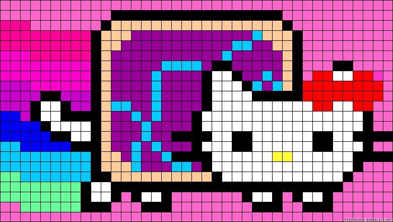 Схема фенечки Hello Kitty